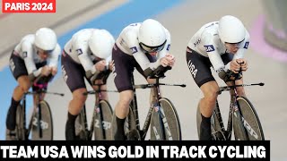 USA’s Dramatic Victory in Women’s Team Pursuit Final at Paris 2024  Track Cycling Paris Gold [upl. by Etteraj]