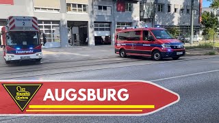 Einsatzfahrten  Feuerwachen Augsburg  Feuerwehr Augsburg  quotLeichenzugquot FW Süd [upl. by Eenaej]