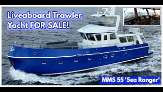 THIS Is Hull 1 Of A NEW Steel Liveaboard Trawler Yacht And She Is For Sale  YACHT TOUR [upl. by Jagir]