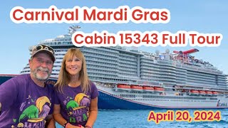 Carnival Mardi Gras Cabin 15343 Tour [upl. by Ogirdor853]