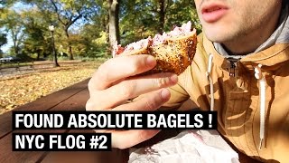 ABSOLUTE BAGELS EXPERIENCE  NYC FLOG 2 FOOD VLOG [upl. by Ennaoj]