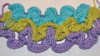 Häkeln  Rüschengitter  Wiggly Crochet on Mesh [upl. by Hannad]