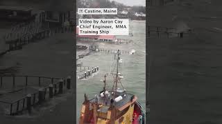 Dennetts Wharf in Castine Maine is underwater during a storm on Jan 10 2024 maine flooding [upl. by Rellia]