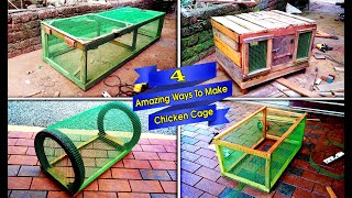 4 Amazing Ways To Make Chicken Cage at Your Home  DIY Birds Cages Ideas [upl. by Annirac644]