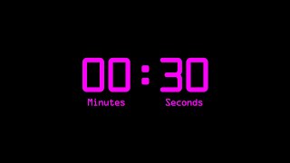 30 Seconds Countdown Timer with Alarm amp Time Markers  Chapters  Retro Digital  Pink  v2 [upl. by Kappenne]