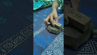 woodblock printing on textile [upl. by Adamo]