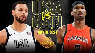 USA vs Canada Full Game Highlights  Olympics WarmUp  July 10 2024  FreeDawkins [upl. by Eneloc560]