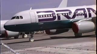 Stored Braniff Airbus A320231s at LAS [upl. by Nirra]