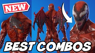 THE BEST COMBOS FOR NEW CARNAGE SKIN SEASON 8 BATTLE PASS  Fortnite [upl. by Julee]