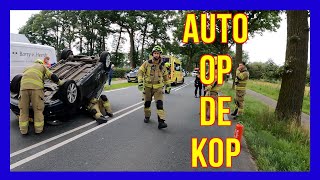 Auto op de kop   VOLUNTEERS  DUTCH FIREFIGHTERS [upl. by Nnylhtak]