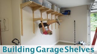 Building Garage Shelves  Cantilevered Shelf Brackets [upl. by Bobina444]