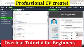 Overleaf Tutorial for Beginners Create a CV  Latex Overleaf Tutorial [upl. by Leighland]