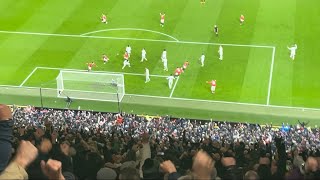 Jadon Sancho Equalising Goal Vs Leeds United From The Stretford End  Manchester United 22 Leeds [upl. by Aiasi]