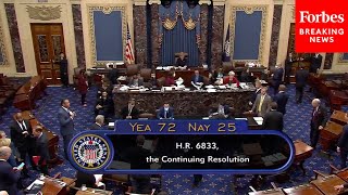 JUST IN Senate Passes Continuing Resolution To Fund Government [upl. by Tenner595]