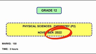 Organic Compounds Grade 12 Exam Question Prelim 2022 [upl. by Haidebej]