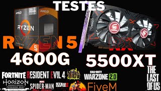 Ryzen 5 4600G  RX 5500 XT  Testes em Games [upl. by Rise]