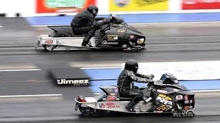 8 SEC PRO STOCK SNOWMOBILES MATCH UP AT RT66 [upl. by Caine]