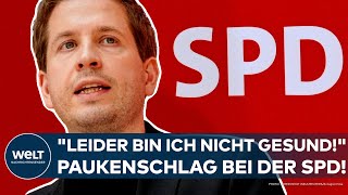 KEVIN KÜHNERT quotLeider bin ich nicht gesundquot Paukenschlag SPDGeneralsekretär tritt sofort zurück [upl. by Talanian518]