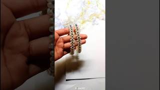 DIY PEARL BEAUTIFUL BANGLES  HANDMADE BANGLES BEADED BANGLES  Stone Bangle [upl. by Lleznol996]