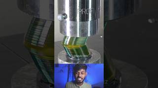 💥😬Pile Of CDs Explosing Under Hydraulic Press👀 hydraulicpress crush explosion cd satisfying [upl. by Aneehsyt]