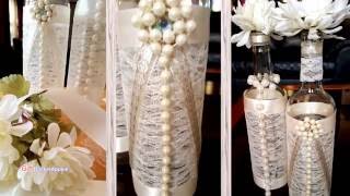 Pearls Ribbon amp Lace Wine Bottles [upl. by Terrilyn]