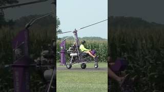 GyroCopter takeoff Mentone Indiana Gyro Technic [upl. by Narej89]