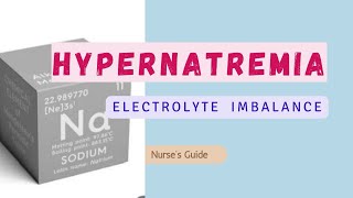 Hypernatremia  Electrolyte Imbalance  High Sodium level Somia786 medical nursing hyper [upl. by Morissa656]