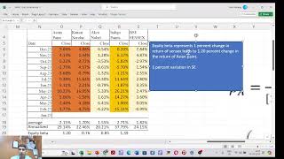 6 Excel Exercise 2 Equity Beta for Each Sample Company [upl. by Lime761]