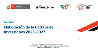 Elaboración de la cartera de inversiones 20252027 [upl. by Stutzman]