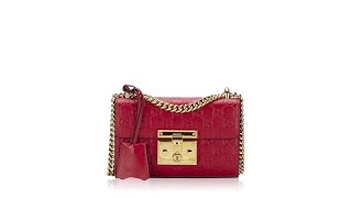 Gucci Guccissima Padlock Small Shoulder Bag Hibiscus Red [upl. by Ewan]