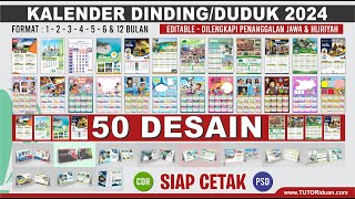 Kumpulan Kalender Dinding dan Duduk 2024 Editable Masehi Jawa Hijriah Siap CETAK CDR PSD Calendar [upl. by Yahc444]