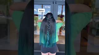 Before and after dive into bold blue hair color beautyamber002  Aveda [upl. by Erodavlas]