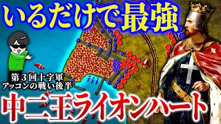 中二すぎ！登場だけで全てを激変させる戦士王【アッコンの戦い後編】世界の戦術戦略を解説～十字軍・獅子心王リチャード１世VSイスラムの英雄サラディン [upl. by Aimo]