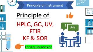 PRINCIPLE OF HPLC GC FTIR UVvisible KF and polarimeter [upl. by Betthezel]