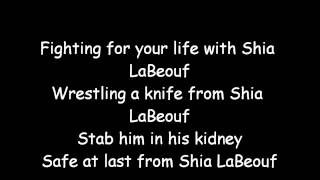 Actual Cannibal Shia LaBeouf Rob Cantor Live Lyrics [upl. by Llain]