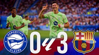 Alaves 0 Barcelona 3 Match Review Lewandowski Hattrick Sees Flicks Barca Secure Victory in Vitoria [upl. by Aneerhs]