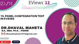 15 Panel Cointegration Test using EViews  Dr Dhaval Maheta [upl. by Wendall]