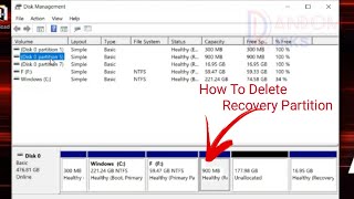 How To Delete Healthy  Recovery Partition Windows 1011 [upl. by Aliac]