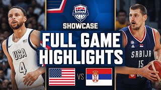 USA vs SERBIA  USAB SHOWCASE  FULL GAME HIGHLIGHTS  July 17 2024 [upl. by Ylluz]