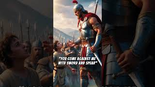 The Power of Faith David vs Goliath 🙏 bible quotes shorts [upl. by Oznohpla]