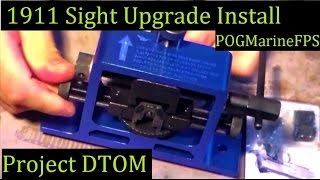 Project DTOM 1911 Ken Sight Upgrade Install DIY 9mm Govt Full Size [upl. by Elylrac]