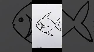 সহজে রুপচাঁদা মাছ আঁকার কৌশল Easy drawing process of pomfret fish  Rupchanda easy drawing [upl. by Neille]