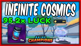 12 HOURS Of MAX LUCK  INFINITE COSMIC Summons  Anime Champions  Update 2 [upl. by Leinoto]