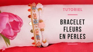 TUTORIEL  Bracelet Fleurs en Perles de Rocailles Miyuki [upl. by Jaffe]