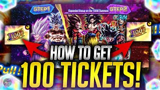 HOW TO GET 100 TICKETS FOR 3 LEGENDS LIMITED SUMMON GUARANTEED FESTIVAL 2023 Dragon Ball Legends [upl. by Nosylla]