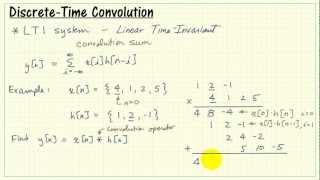 Discretetime convolution sum and example [upl. by Aiuqenehs636]