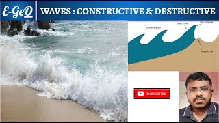 Coast  Constructive amp Destructive waves [upl. by Sherer]