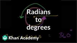 Example Converting radians to degrees  Trigonometry  Khan Academy [upl. by Sivolc]