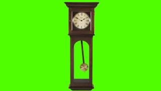 Old Clock and Pendulum Ticking  Green Screen Animation [upl. by Isle]