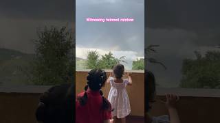 Enjoying witnessing twinned rainbow with my baby sister 🌈🌧️ youtubeshortsviral [upl. by Richardo]